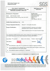 Astell SGS Pressure Equipment Directive Certificate